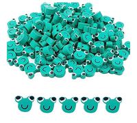 LOPURO 100Pcs Frog Polymer Clay Loose Spacer Beads, 10mm Cute Beads Charms for DIY Hair Clip Necklace Bracelet Jewelry Earring Handmade Craft Making