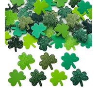 LOPURO St. Patricks Day Mini Resin Decorations, 40Pcs Tiny Shamrocks for DIY Crafts,Lucky Irish Clover Flatback Charms Embellishments for Irish Day Craft Making,Vase Filler,Hairpin Accessories