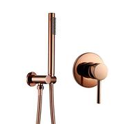 Lopus Shower Taps, Brass Rose Gold Handheld Shower Head Hose Bracket Holder with Shower Valve Kit Solid Brass Bathroom Shower Set,B,B