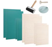 LOPYXBR 11PCS Lino Sheets Kit (A4/A5) Green Lino Cutting and Printing Kit