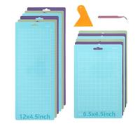 LOPYXBR 12PCS Cutting Mat for Cricut Joy 12x4.5inch+ 6.5x4.5inch Non-Slip Cricut Maker 3 Mats Long Cutting Mat for Cricuts Joy, Adhesive Sticky Cutting Craft Mat for Table (Blue,Green,Purple)