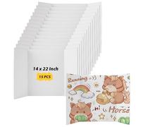 LOPYXBR 15 PCS 14 x 22 Inch Trifold Poster Board White Science Fair Display Boards Trifold Presentation Board Tri-Fold Science Project Board Trifold Boards for Projects, Business, Exhibition