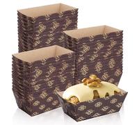 LOPYXBR 150PCS Mini Loaf Cake Cases 8x4x4cm Disposable Loaf Tin Liners Brown Mini Paper Loafs Tins with Beautiful Look for Bread, Cake