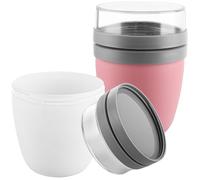 LOPYXBR 2 Pack Overnight Oats Jar 500ml/17.6oz Breakfast Pots with Lids Overnight Oats, White and Pink Reusable Yoghurt Pots Overnights Oat 500ml for Yogurt, Pudding Fruit Milk Cereal (2 PCS,500ML)