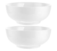 LOPYXBR 2-Piece Cereal Bowl, Large, 1800 ml Cereal Bowls, Porcelain, 20 cm White Cereal Bowls Set, Serving Bowl, Porcelain, Serving Bowl, Soup Bowls for Salad, Soups, Ramen, Fruit