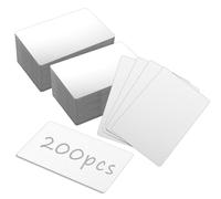 LOPYXBR 200PCS Metal Business Cards Blank,86 x 54 mm Custom Business Cards, Silver Aluminum Personalised Businesses Card Laser Engraving Blanks for Office Name Card's DIY Gift VIP Card(Silver)