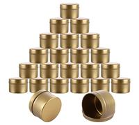 LOPYXBR 24 Pcs Gold Candle Tins 4oz, Candle Jars with Lids 4oz Candle Tins for Candle Making, Metal Empty Candle Containers for Candle Making Supplies, Arts, Crafts, Storage - Gold (150ml/4oz)