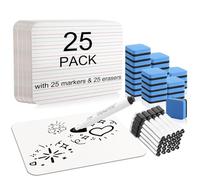 LOPYXBR 25Pack Mini Whiteboard with Pens, 22.5x30CM Small Whiteboard A4 Size, Portable Whiteboards with White Board Pens and Erasers, A4 Whiteboards for Drawing Learning Home, Office