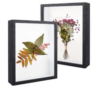 LOPYXBR 2PCS Black Shadow Box Frame 8x10 Inch Black Box Frames for Crafts 3D Deep Box Frames Black 3D Picture Frame for Photos Memory Crafts Flowers Wedding, Depth 1.97 Inch