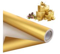 LOPYXBR 2PCS Gold Wrapping Paper Roll 10m, Gold Foil Wrapping Paper Roll, Solid Color Golden Gift Wrappings Papers Rolls 10m, Golden Wedding Anniversary Wrappings Papers for Birthday(44.5CMx10M)
