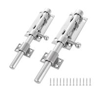 LOPYXBR 2PCS Heavy Duty Door Bolts for External Doors 6 & 8 inch Gate Bolt with Padlock Hole Stainless Steel Door Bolt Lock for Internal Doors for Gate, Shed, Bathroom