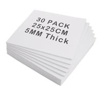 LOPYXBR 30 Packs White Polystyrene Sheet 5mm, 250 x 250mm/10x10Inch Foam Boards, White EVA Foam Sheets, Square Poster Board 5mm, White Foam Sheets for Crafts, Printing, Modelling, Display