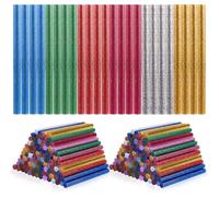 LOPYXBR 300 Pcs Coloured Hot Glue Sticks 7mm x 100mm, Mini Coloured Glue Stick for Glue Gun, 6 Color Hot Glitter Glues Gun Stick Extra Strong 7mm for Hot Glues Guns Sticks for DIY Crafts(6 Colors)