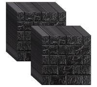 LOPYXBR 30PCS Black Brick Wallpaper 30x30cm/ 12x12inch 3D Brick Effect Wall Panels 5mm Thick DIY Self Adhesive Wall Tiles Black for Living Room Bedroom Bathroom Kitchen Home Decor