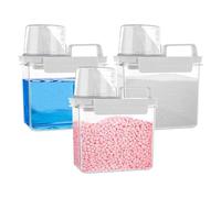 LOPYXBR 3PCS Washing Powder Storage Container, 1100ML Laundry Powder Storages, Dog Food Storage Container with Lid and Measuring Cup, Laundry Detergent Storages for Scent Booster, Laundrys Powders