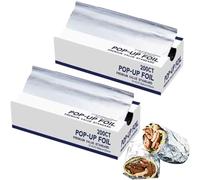 LOPYXBR 400 Count Aluminium Foil Sheets Cooking, 30 x 27.3 cm Pre Cut Tin Foil Sheets for Roasting, Aluminium Pop Up Foils Sheet Baking, Grilling, Roasting, Cooking Food(2PCS 400 Sheet Total)