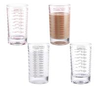 LOPYXBR 4PCS Glass Measuring Cup Set, 4oz/120ml Small Shot Glasses, 2Pcs Glass Coffee Measuring Cup with Red Markings, 2Pcs Measuring Glasses Small with Red Markings for Coffee Whiskey, Spirits