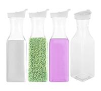 LOPYXBR 4PCS Laundry Detergent Storage Bottles, 1.5L PET Washing Powder Storage Container, Durable Fabric Softener Storage Bottle Plastic for Washing Powder Bead Detergent(4 pcs/1.5L)