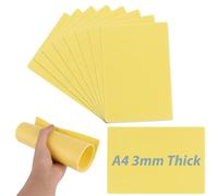 LOPYXBR 8 Pcs Tattoo Skin Practice, 3mm A4 Double Slides Tattoo Practice Skin, Silicone Tattoos Skins 12 x 8 Inch/30 x 20 cm Yellow Blank Fake Skins for Tattoos Beginners Eyebrow Practices