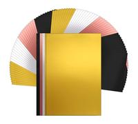 LOPYXBR 80 Packs Metallic Paper A4 Mirror Card Stock Foil 250 GSM, Black and Rose Gold Mirror Card A4, Gold and Silver Mirrors Cardstock for Poster Cardboard Party Decor DIY Craft (4 Colors,210x297MM)