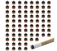 LOPYXBR 80PCS Screw on Tips 10 mm, Soft Snooker Cue Tips 10mm Soft Replacement Screw On Pool Cue Tips for Pool Cues and Snooker, Brown Hard Leather Screw-on Tips for Replacement