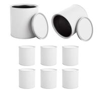 LOPYXBR 8PCS Empty Paint Tins Cans with Lids 1L Unlined Paint Buckets Metal Paints Storage Containers for Painting, Solvents, Arts and Crafts, DIY Projects