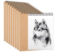 LOPYXBR 9 Pack A5 Sketchbook 160gsm, Sketch Pad A5 Spiral Bound Drawing Pad Sketch Paper with Kraft Paper Cover, Art Sketchbook Drawing Papers 40 Pages for Sketching, Writing (A5-9Pack)