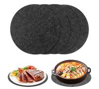 LOPYXBR Pack of 8 felt coasters, round, 30 cm, place mat made of robust felt, grey felt coasters, large felt coasters, round place mat for plates, pots, glasses or as a place mat