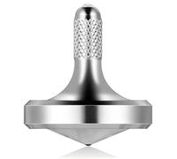 LOQATIDIS Metal Stainless Steel Spinning Top, Well Made EDC Decompression Toy, Perfectly Balanced, Spin Smooth, Long Rotation Time, Helps Relieve Stress and Anxiety (L/Silver)