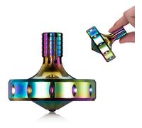 LOQATIDIS Precision Metal Spinning Top, Perfectly Balanced, Spin Smooth, Long Rotation Time, Easily Over 10 Minutes, Portable EDC Toy (L, Iridescent)