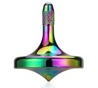 LOQATIDIS Precision Metal Spinning Top, Stainless Steel Spinner, Desktop EDC Toy Gyro for Adults, Perfect Balance, Easy to Use, Kill Time Efficiently, Spin Long Time Exceed 5 Minutes (Iridescent)