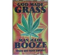 LOQHPW God Made Grass Rustic Metal Sign Vintage Tin Shed Garage Bar Man Cave Wall