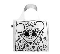 LOQI KEITH HARING Andy Mouse Bag Travel Tote White