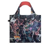 LOQI KW.WM Artist Kristjana S Williams Interiors Reusable Shopping Bag, Polyester, World Map