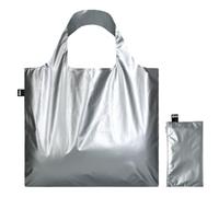 LOQI Metallic silver bag with zip pocket, Silver (Silver), Silver (Silver), Contemporary