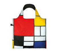 LOQI Tote Bag colourful Composition Reusable shopping canvas bag, Piet Mondrian