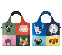 LOQI SC-PK "Stephen Cheetham Cats/Dogs" Reusable Shopping Bag (Pack of 2)
