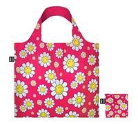 LOQI Smiley Flowers Raspberry Recycled Bag