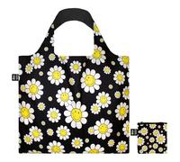 LOQI Smiley Recycled Bag - Black Flowers