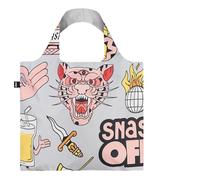 LOQI SNASK Tiger Snake Beer Grey Recycled Bag