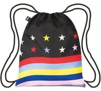 LOQI Stars & Stripes Drawstring Backpack in Black LOQI Black One Size