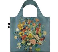 LOQI Vincent Van Gogh 50th Anniversary Bouquet Flower Pattern Grey Tote bag