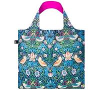 LOQI William Morris Strawberry Thief Shopping Tote Bag with Birds and fruit
