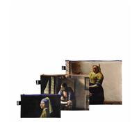 LOQI Zip Pocket Johannes Vermeer - Milkmaid, The Geographer, Girl with a Pearl Earring Recycled 3-Piece, Multicoloured, Contemporary, Multicolored, Contemporary