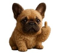 Loqifox Middle Finger Stuffed Animal Plush, Highland Cow Emotional Support Plushie, French Bulldog Middle Finger Toy, Soft Stress Relief Desk Decor for Adults, Office Prank Gift (E)