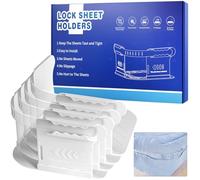 LOQOMI Lock Sheet Holders 4Pcs-Bed Sheet Holder for Corners with Lock Strips, Keep Bed Sheets Firmly in Place, Heavy-Duty Mattress Straps, Easy to Install for All Mattress Sizes