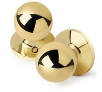 LOQRON Ball Design Door Knob No Lock, Passage Round Shaped Non-Locking Doorknob for Hallway/Closet, Polished Brass Finish