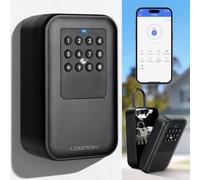 LOQRON Smart Key Lock Box with Bluetooth TTLock APP Control, Silicone Keypad IP65 Waterproof USB-C & Manual Key Emergency Unlock Large Capacity for Outdoor Home & Airbnb