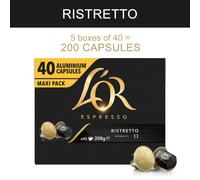 L'OR 200 Nespresso Compatible Capsules Ristretto Intensity 11 [200 Coffee Pods]