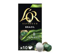 L'OR Brazil Coffee Capsules | Intensity 8 | 10 Nespresso Compatible Capsules